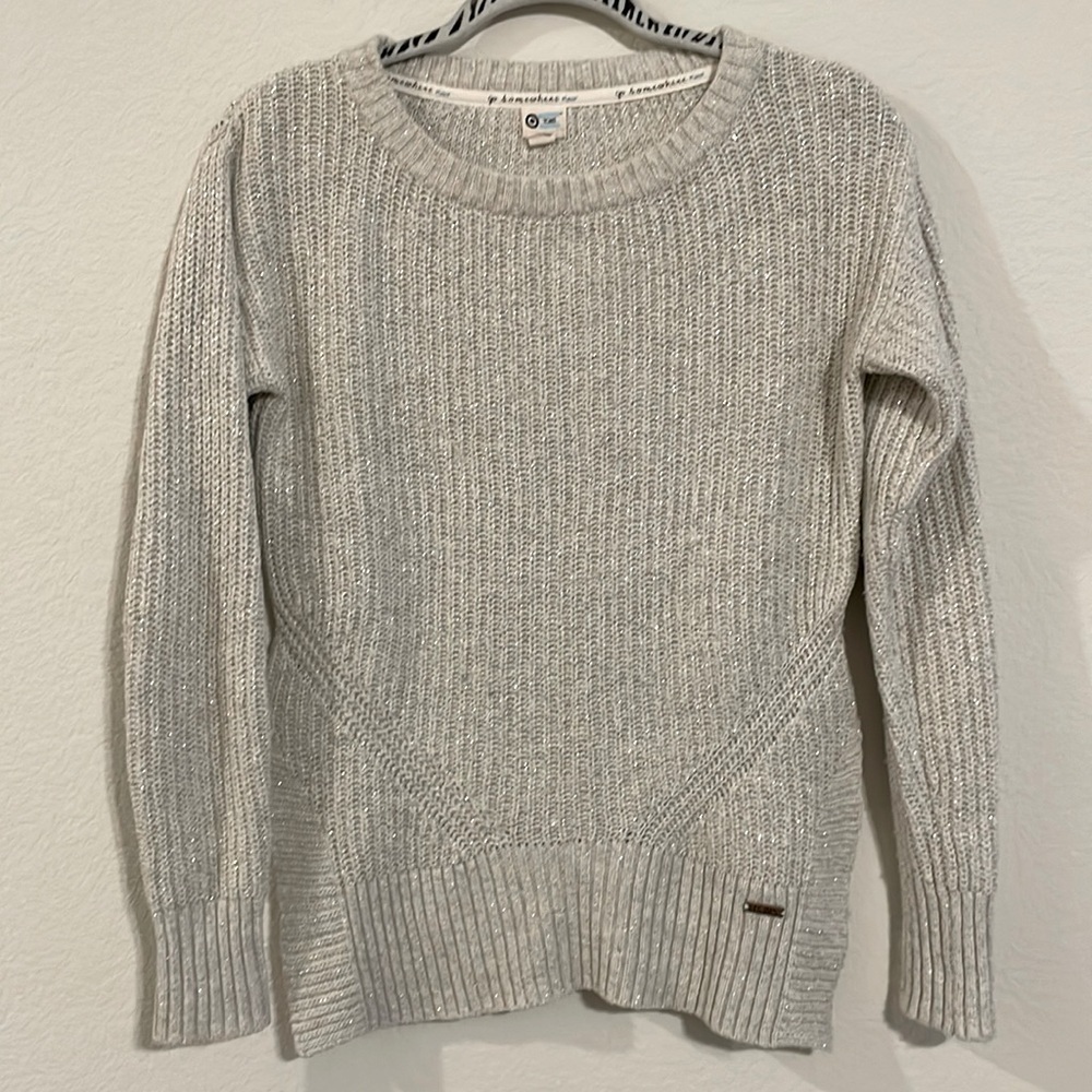 Tom’s at Target Women’s Sweater Small Grey & Shimmer Cotton & Wool Contemporary